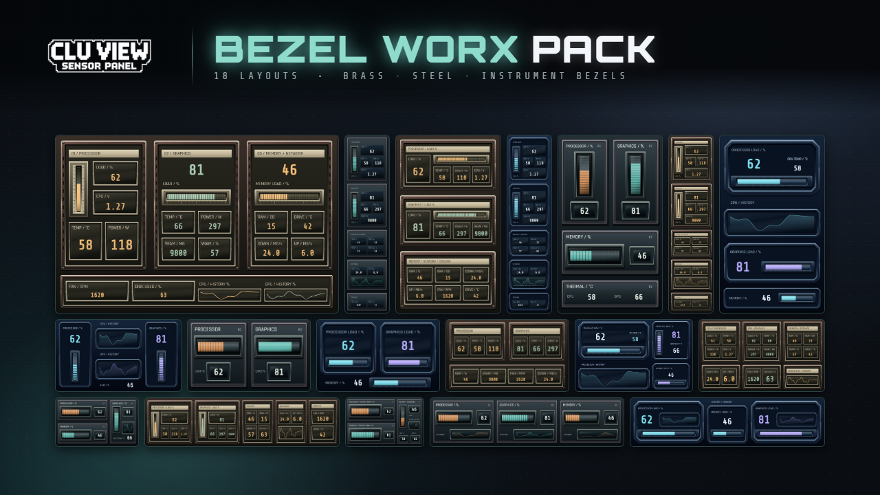 Bezel Worx pack: 18 CLU VIEW layouts